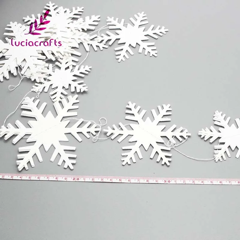 Lucia Crafts 12 шт./лот 3 м Белые снежинки Рождественская елка украшения на окно