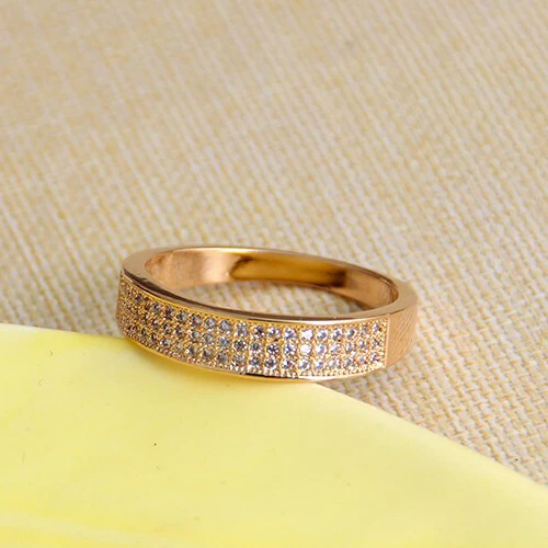 Gold color Plated 3 Rows Zircon Crystal Fashion Jewelry For Women Wedding Rings B12.5d25211 | Украшения и аксессуары