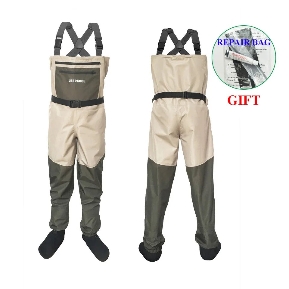 Fly Fishing Waders Clothing Portable Chest Overalls Waterproof Clothes Wading Pants Stocking Foot Good JEERKOOL For Fish Shoes