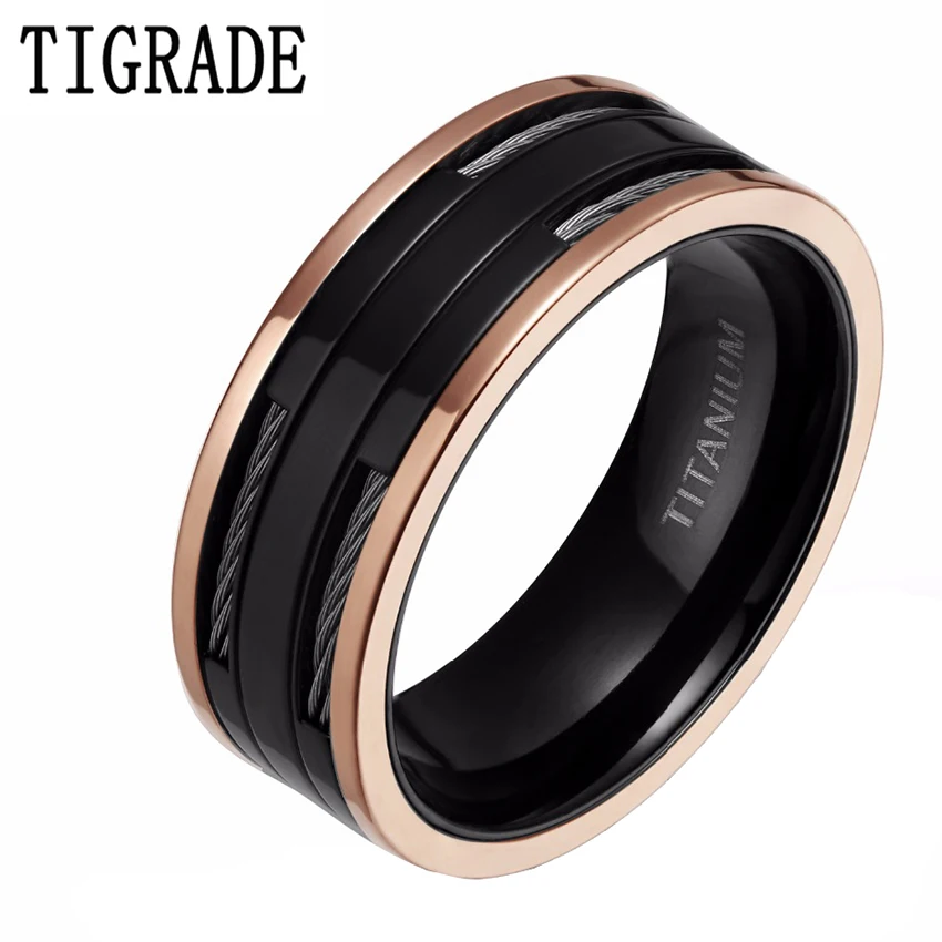 Кольцо из титана и карбида 8 мм черное/розовое/золотое|carbide ring|wedding ringsring engagement |