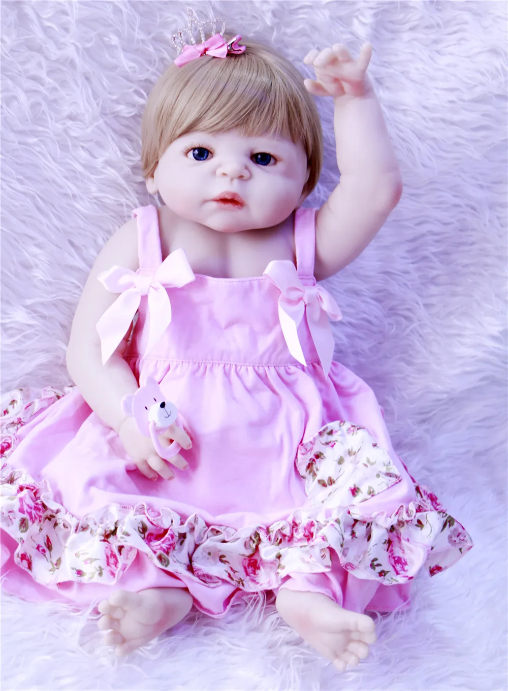 55 см Силиконовая Кукла Reborn Girl Реалистичная кукла для новорожденных 22 дюйма