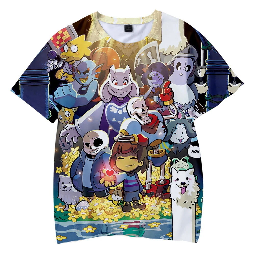 Детские футболки с 3D принтом Undertale в стиле Харадзюку модная летняя футболка Лидер