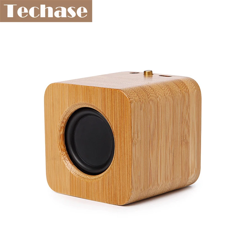 Мини Bluetooth Колонка Techase Bamboo проводная + беспроводная Портативная колонка с