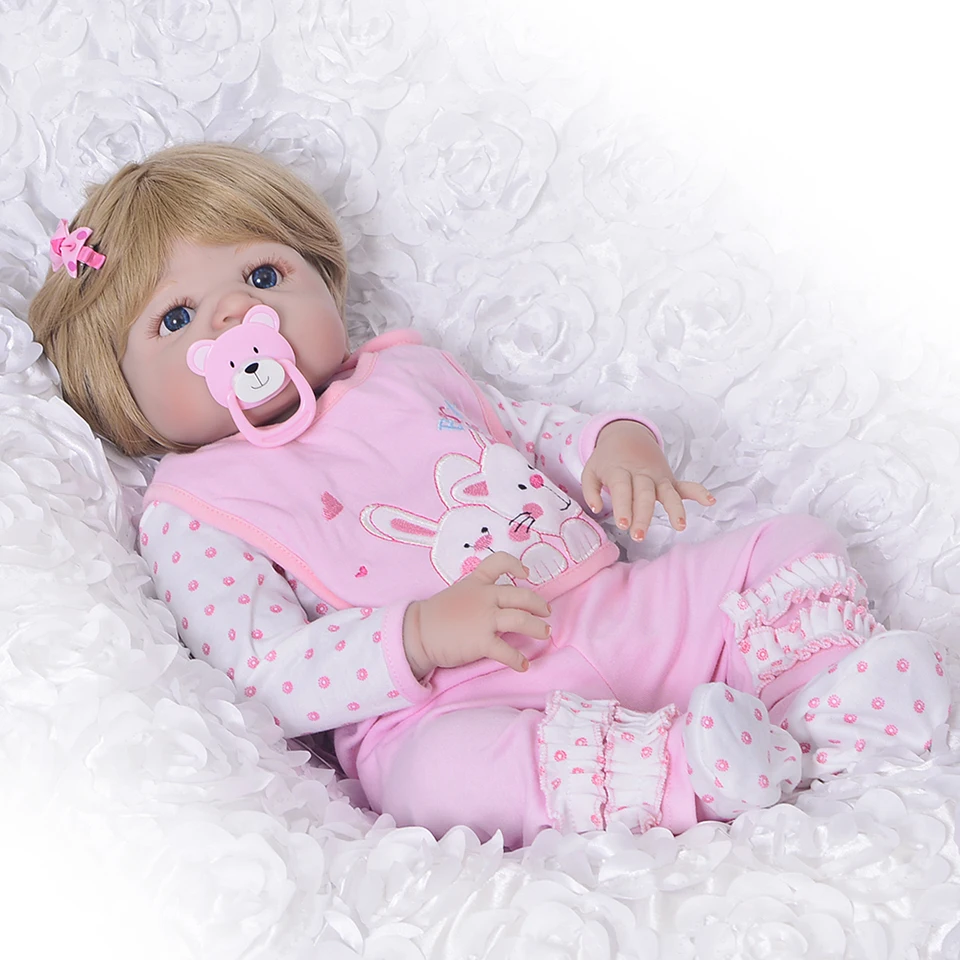 NPK Dolls toys 55cm Soft Silicone Reborn Baby Realistic Doll 22 Inch Full Vinyl BeBe Boneca For Girls | Игрушки и хобби