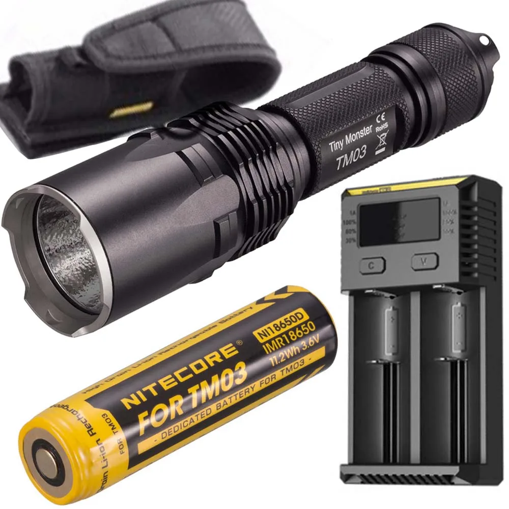 Маленький монстр серии Nitecore TM03 TM03CRI CREE XHP70 светодиодный тактический мощный фонарик 2800 люмен с бесплатной батареей 18650 - Испускаемый цвет: 1xbattery i2