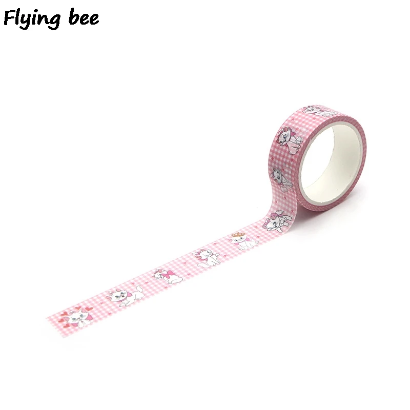 Flyingbee 15 мм х 5 м аристократы милый мультфильм васи лента бумага клейкая лента для поделок канцелярские принадлежности маскирующие Ленточные принадлежности X0285