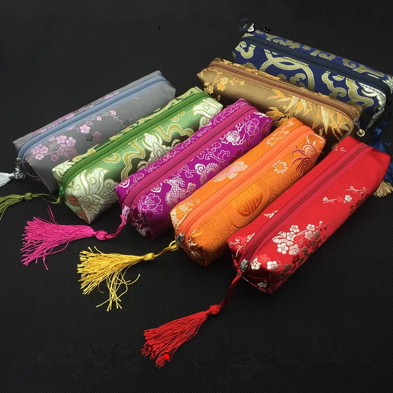 Водонепроницаемая сумка на молнии дорожная кисточка шелковая парча ожерелье