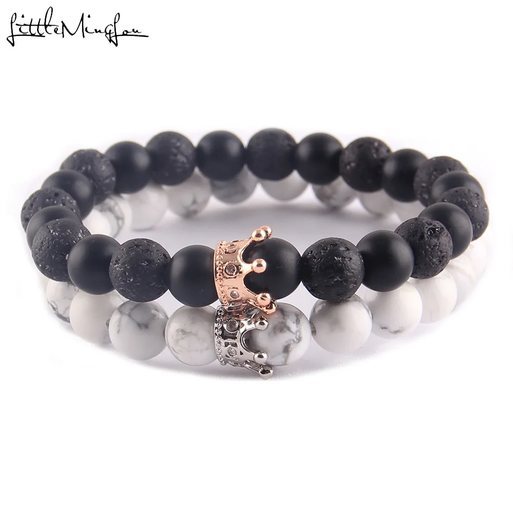 Маленькие модные бусины из натурального камня Будды MingLou браслет для влюбленных