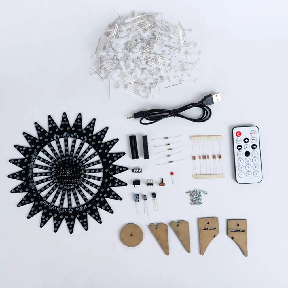 LEORY DIY bluetooth колесо обозрения модель светодиодный светильник комплект дистанционное управление музыкальный спектр электронный DIY Kit DC 9 В 1A