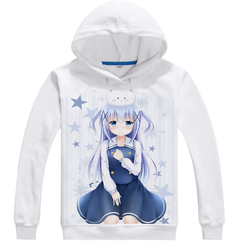Это заказ толстовки с капюшоном в виде кролика многостильная толстовка GochiUsa Gochumon