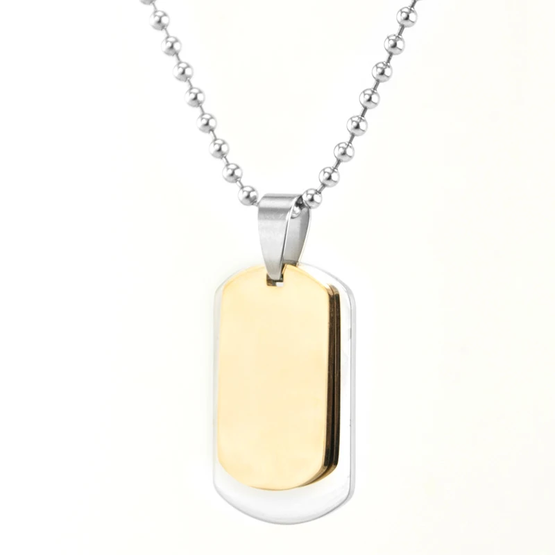 Risul набор тегов для собак двойная пара золотые амулеты кулон квадратное