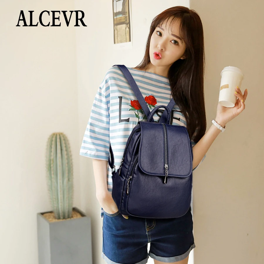 Женский рюкзак для отдыха ALCEVR кожаный винтажный Рюкзак Mochila Escolar Модный женский