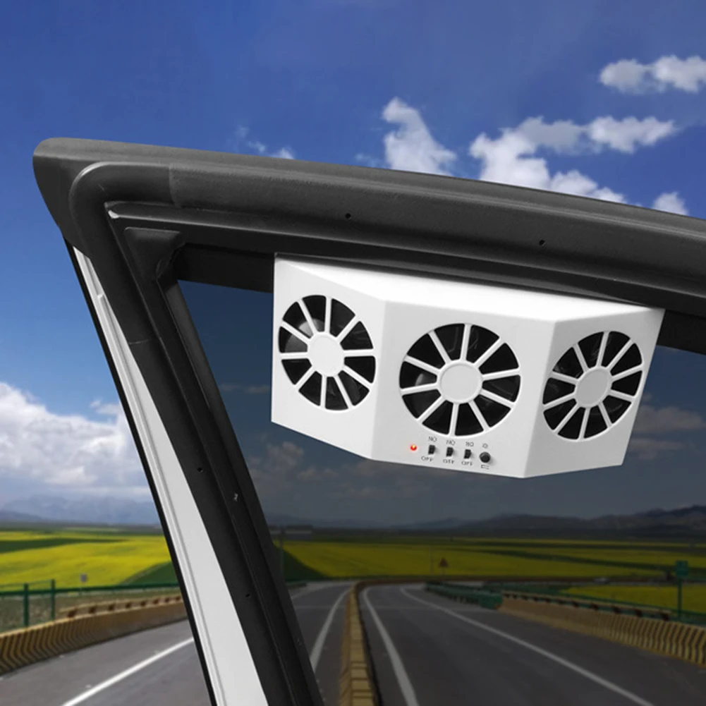 Solar Powered Car Vehicle Ventilation Exhaust Air Summer Cooling Fan Radiator |