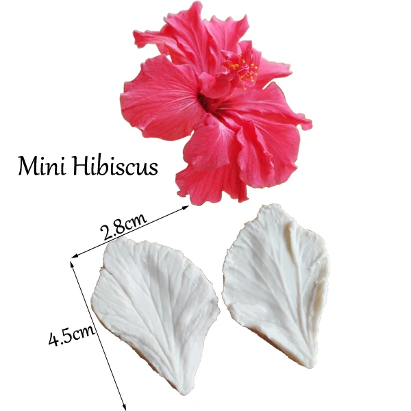 Hibiscus 29 большой пион роза тюльпан Орхидея цветок лепесток Veiner силиконовые формы украшения торта инструменты, Gumpaste Sugarcraft помадка плесень C337 - Цвет: Hibiscus