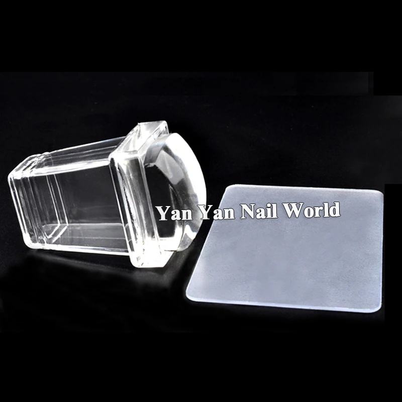 Новый квадратный прозрачный желе для дизайна ногтей стемпер набор скребков
