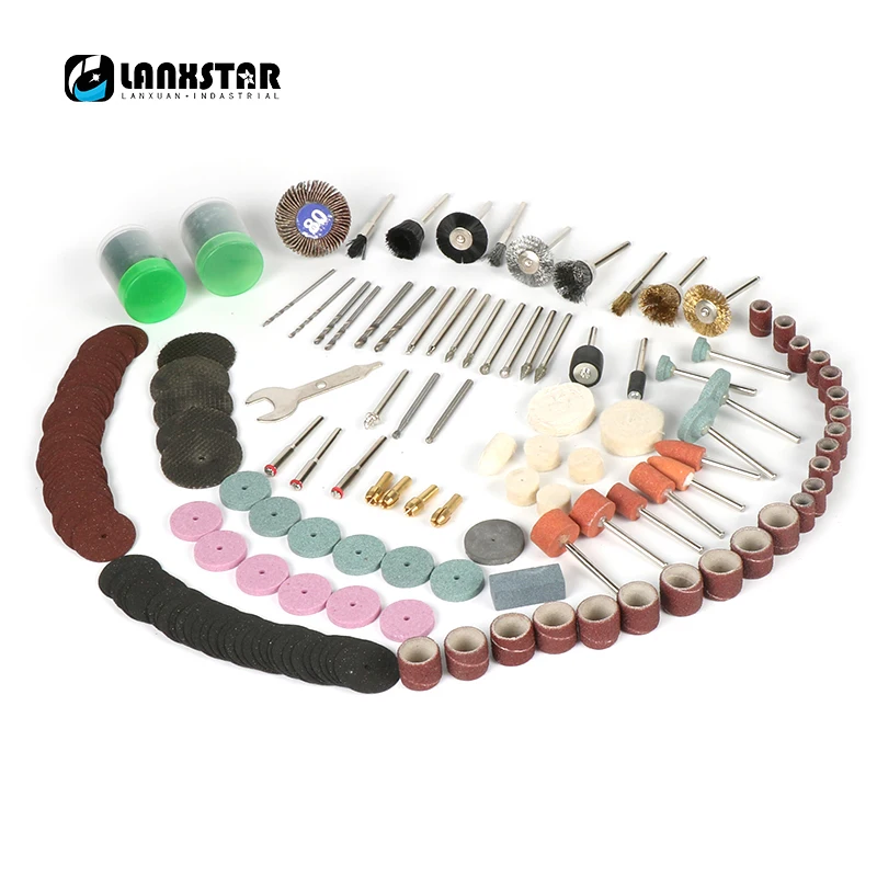 Lanxstar 161 шт. набор инструментов для полировки, полировки, резки, роторный дремель, шлифовальный станок