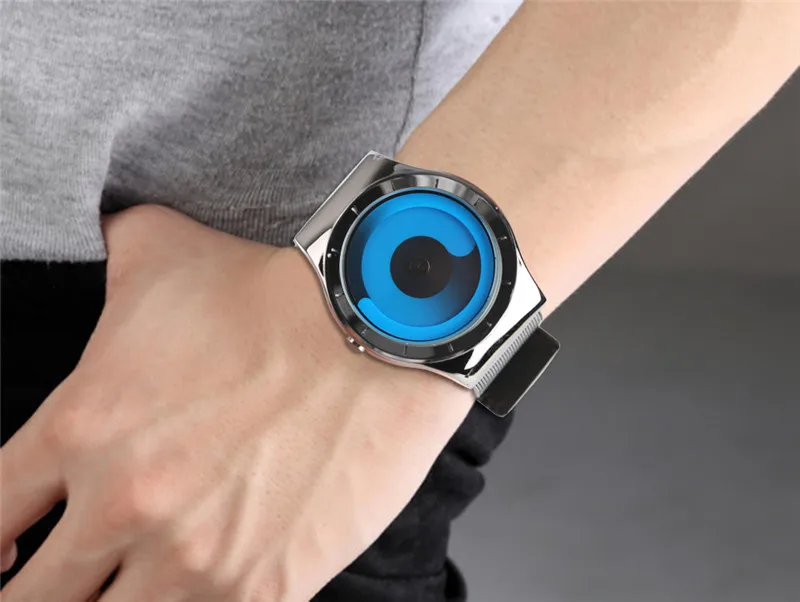 Креативные мужские часы Future Graphic Sense Swirl Maelstrom, кварцевые часы из нержавеющей стали, женские мужские наручные часы