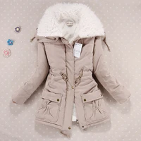 women winter jacket thicken hooded long down jacket women coat slim fit hair collar cotton padded clothes coat women down coats