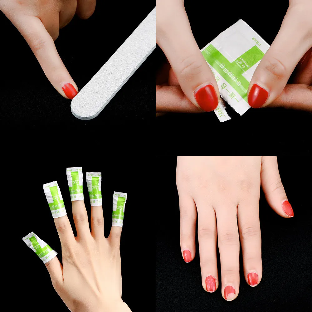 100 шт. лак для ногтей легко очищающий обертывания УФ-гель удаления инструменты