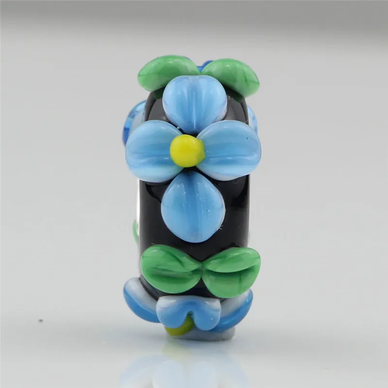 Бусина-Шарм из серебра 925 пробы с большим отверстием муранское стекло ручной