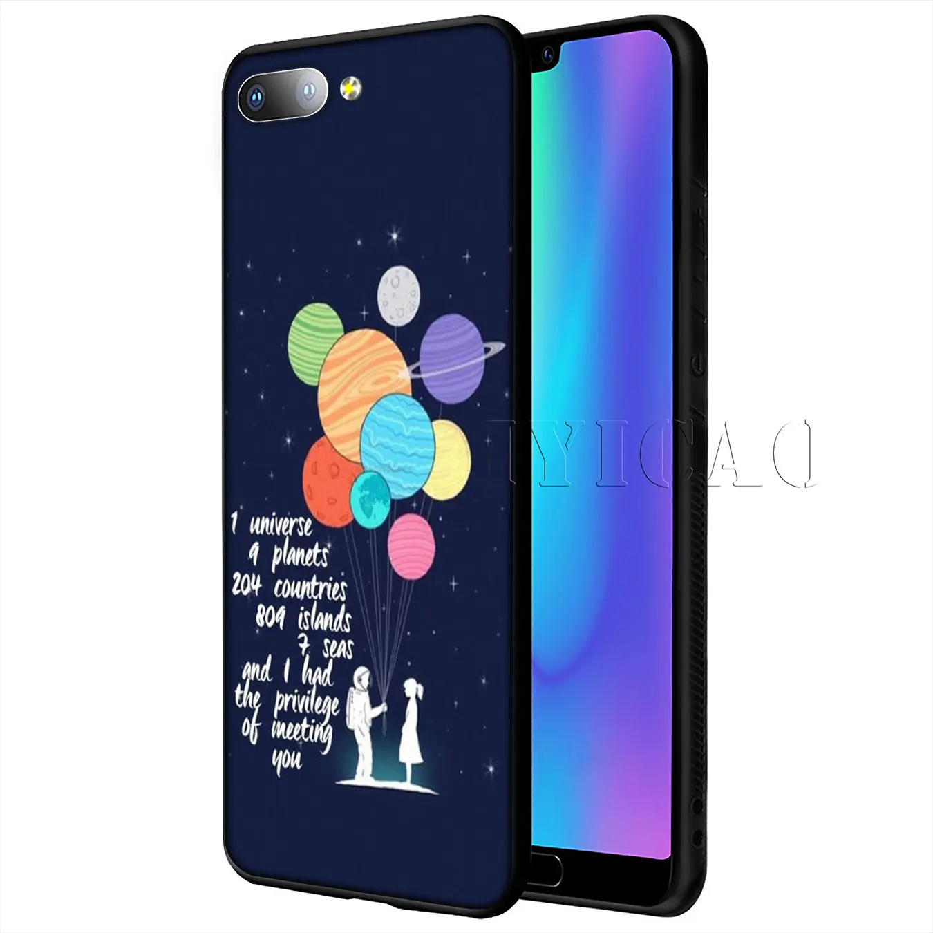Мягкий чехол IYICAO Cosmonaut Planets Cosmos Stars для Huawei Y9 Y7 Y6 Prime 2019 Honor 20 8C 8X 8 9 9X 10 Lite 7C 7X 7A Pro |