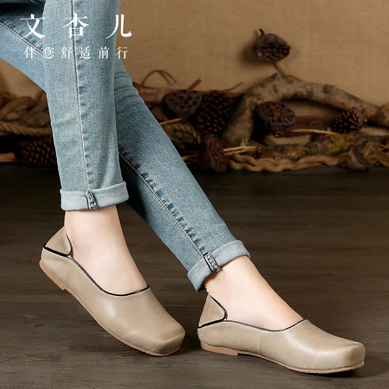 Whensinger женские туфли на плоской подошве лоферы из натуральной кожи повседневные