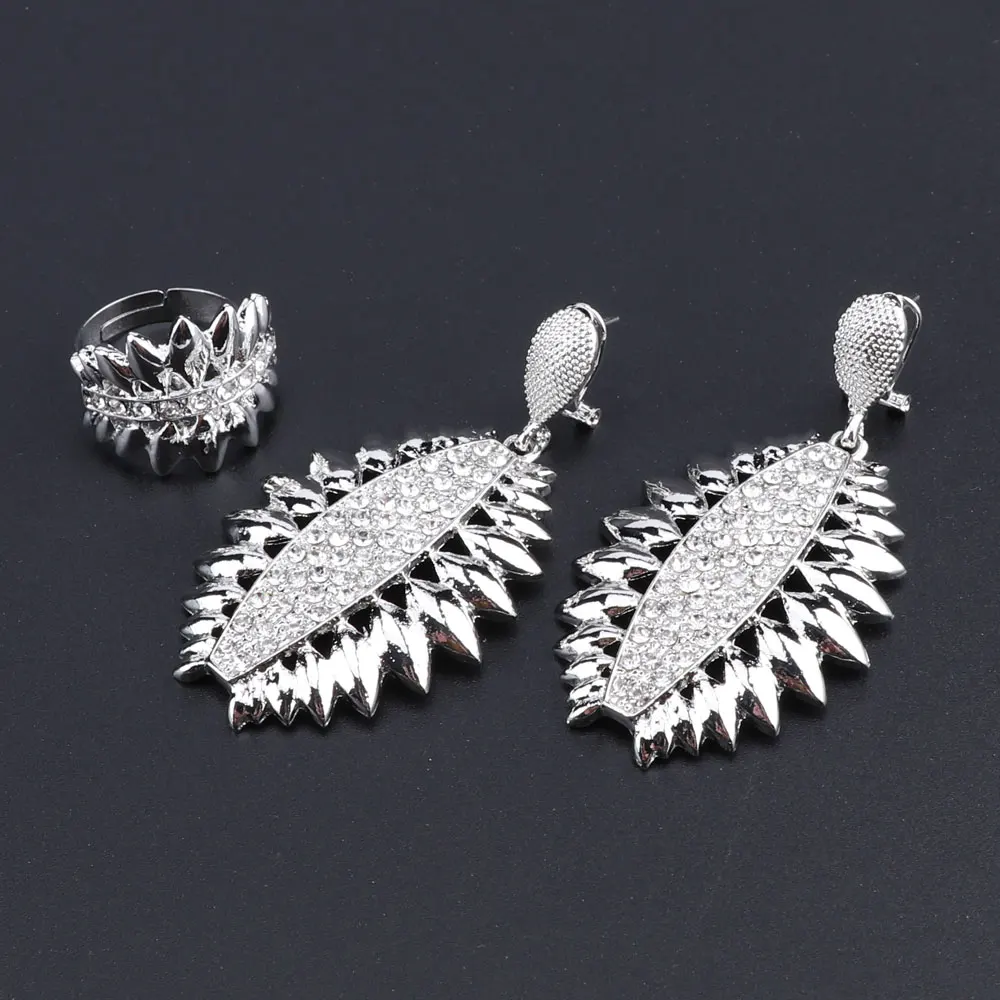 OEOEOS Ювелирные наборы нигерийские Свадебные африканские посеребренные Дубай