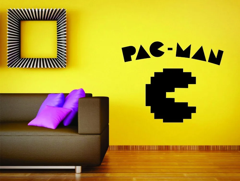 Бесплатная доставка Pac Man игра Nintendo Настенная роспись виниловый Наклейки для