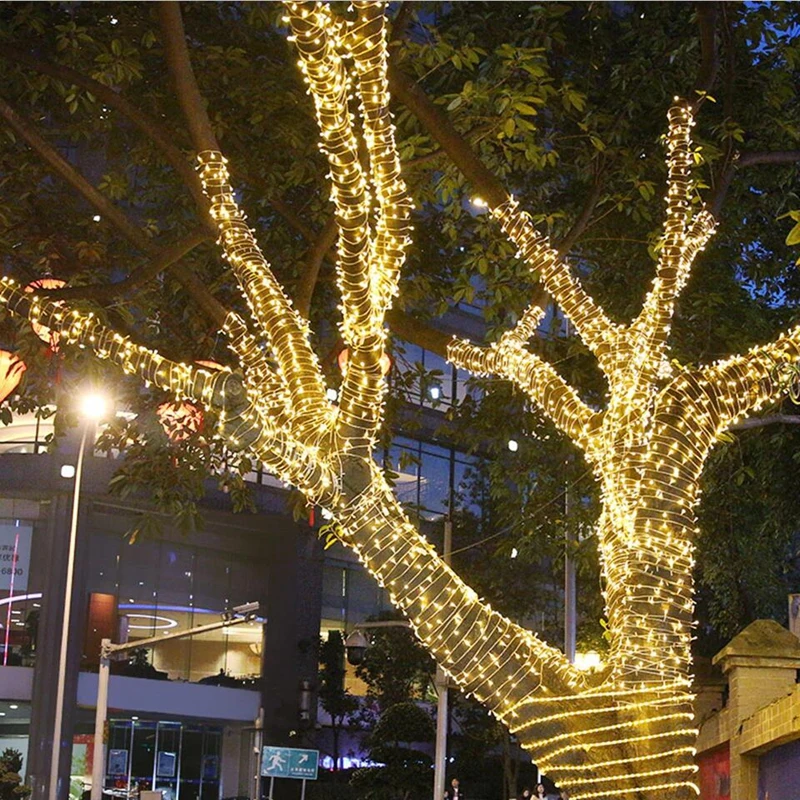 DC12V светодиодный Сказочный свет шнура 10 м/20 м возможностью погружения на глубину до 30 м 50 м 100 м безопасная Водонепроницаемый открытый праздник Рождество свадебное украшение гирлянды