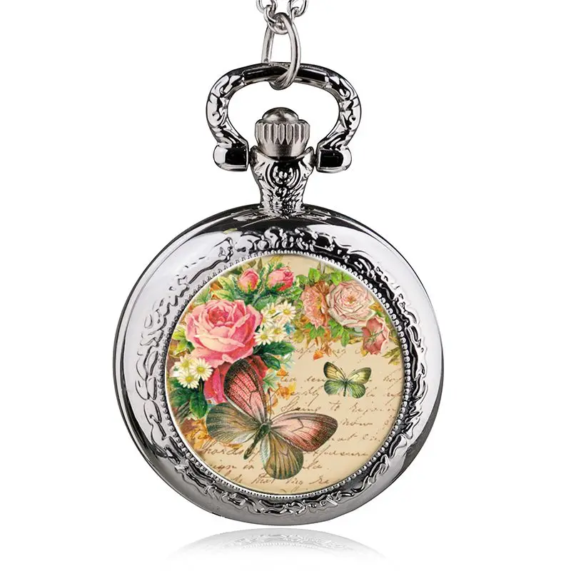 Карманные часы ожерелье с кулоном для девушек и женщин 2017|watch necklace|pocket watch necklaceflower