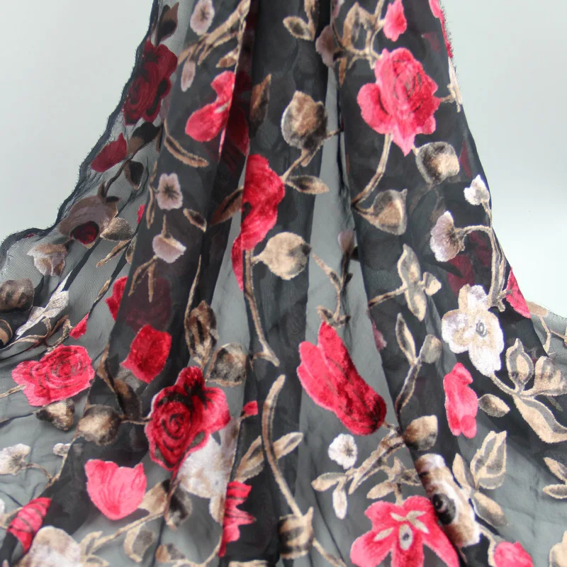 Флокированное платье, сделай сам, вискоза, бархат, ткань 115 см, ширина, cheongsam, ткань для свадебного платья, материал, ткань