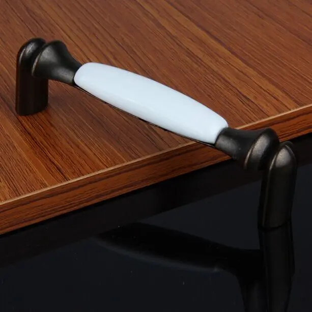 Бронзовая ручка для кухонного шкафа 128 мм белый керамический выдвижной ящик