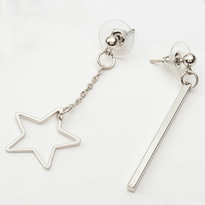 Асимметричные серьги подвески в форме звезды круга треугольника длинные висячие