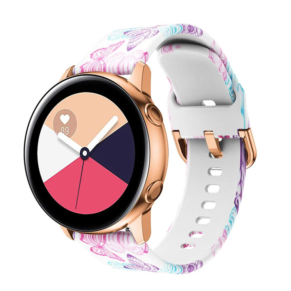 Ремешок силиконовый для наручных часов сменный Браслет с принтом Samsung Galaxy Watch