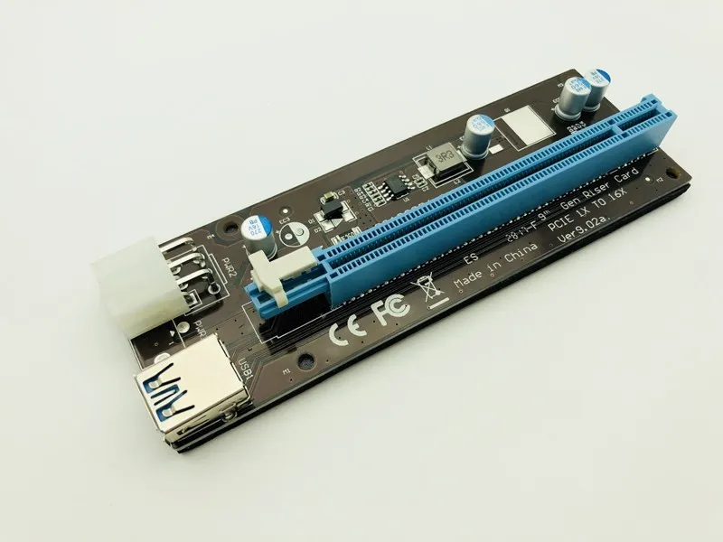 Riser PCI E Express Card 1x к 16x USB 3 0 кабель для передачи данных SATA 6Pin IDE Molex блок питания BTC