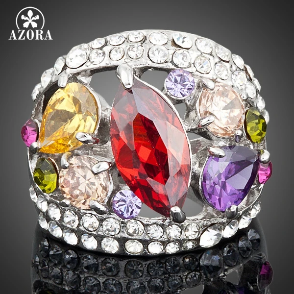 Азора белого золота Цвет Stellux Многоцветный Австрийские хрустальные бусины