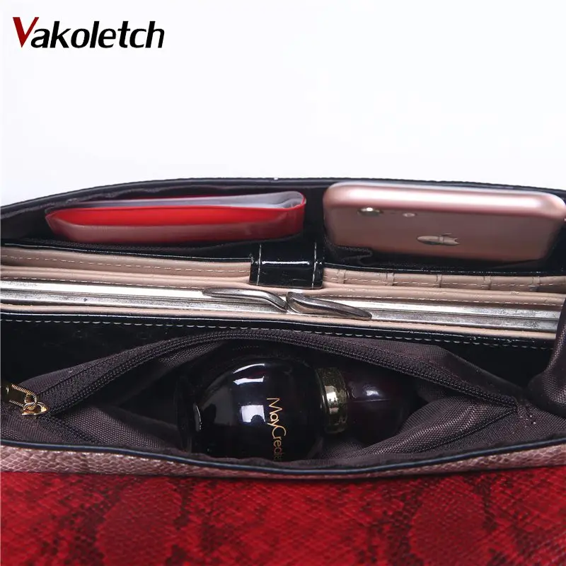 Женская сумка женская ручная через плечо из искусственной кожи под змеиную кожу