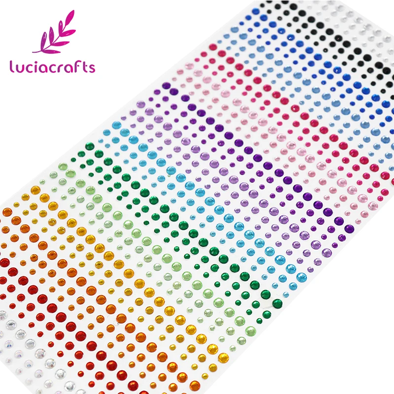 Lucia crafts 3/4/5 мм, Фурнитура для бижутерии, самоклеющиеся красочный камень наклейки со стразами Скрапбукинг 1 лист C0801