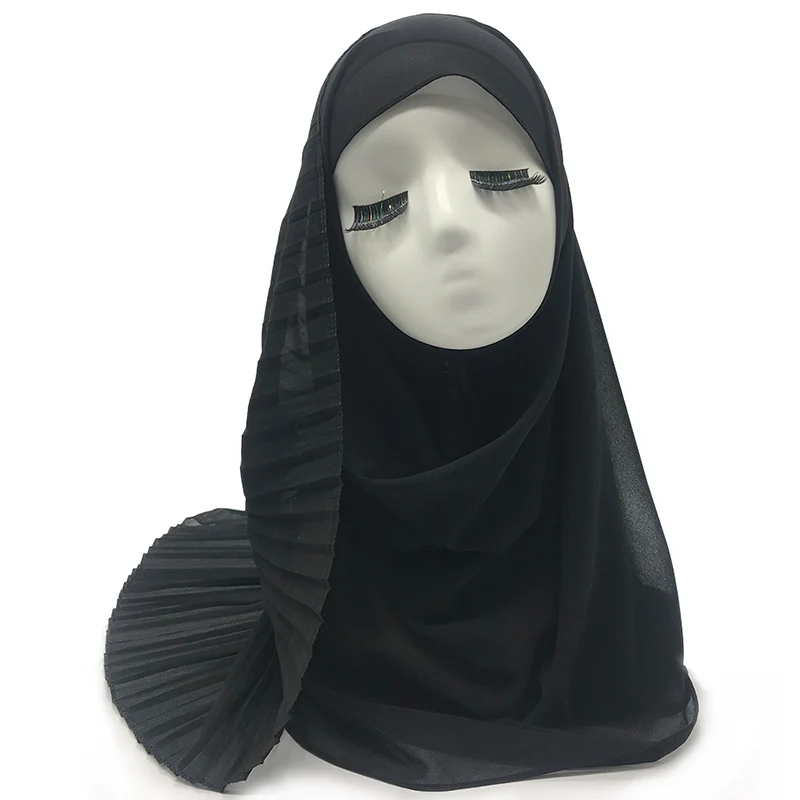 2020 NEW design Patchwork pleat bubble chiffon Wrinkle shawls hijab drape stitching muslim scarves 19 colors pleated hijabs 1pc |