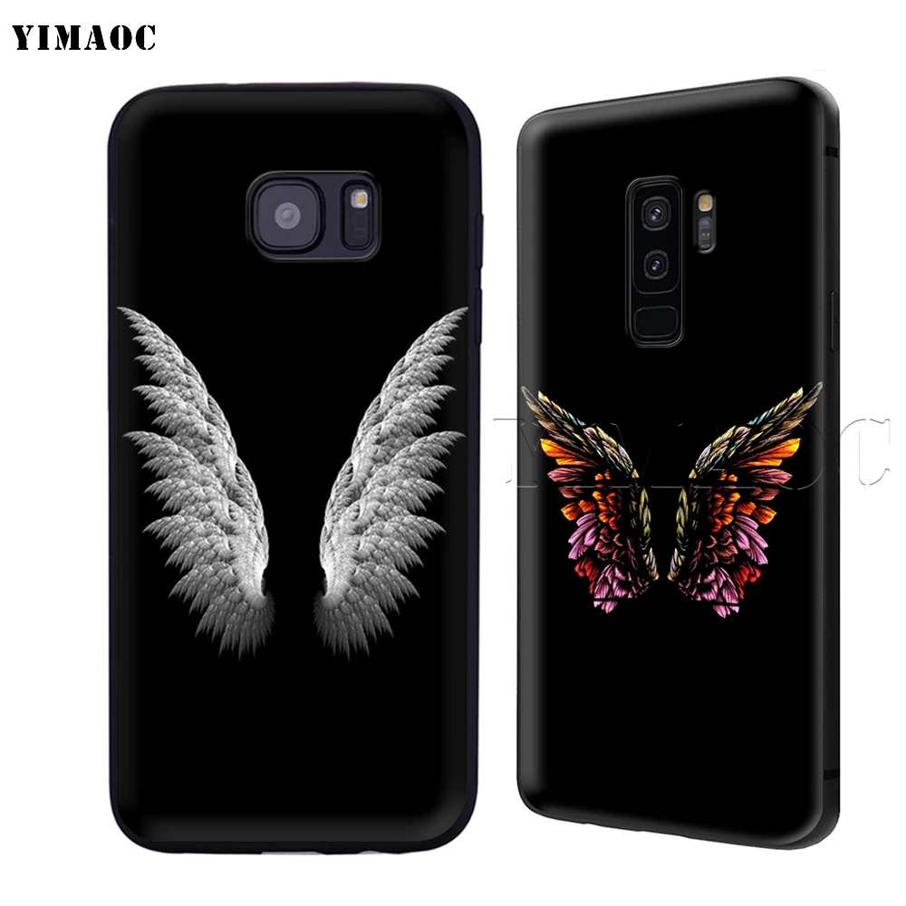 YIMAOC Крылья Ангела Мягкий силиконовый чехол для Samsung Galaxy S6 S7 Edge S8 S9 Plus A3 A5 A6 Note 8 9 |
