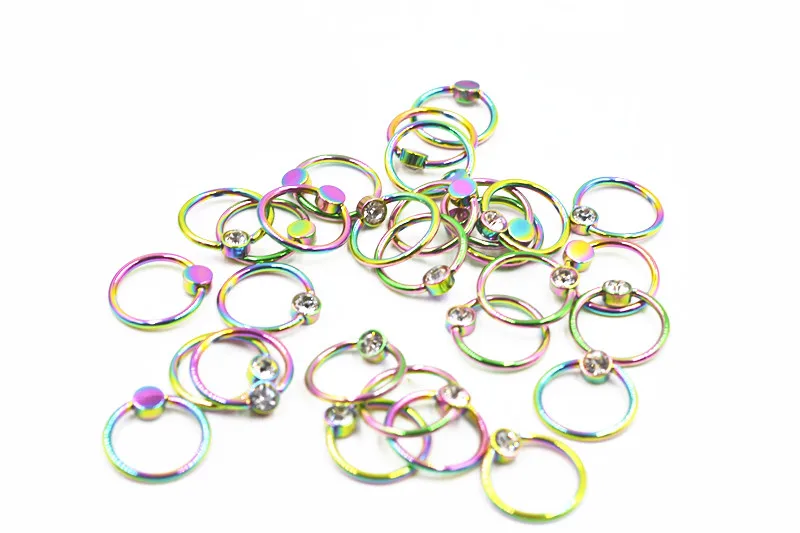 Кольцо для пирсинга губ и носа из хирургической стали 30 шт. | Украшения аксессуары