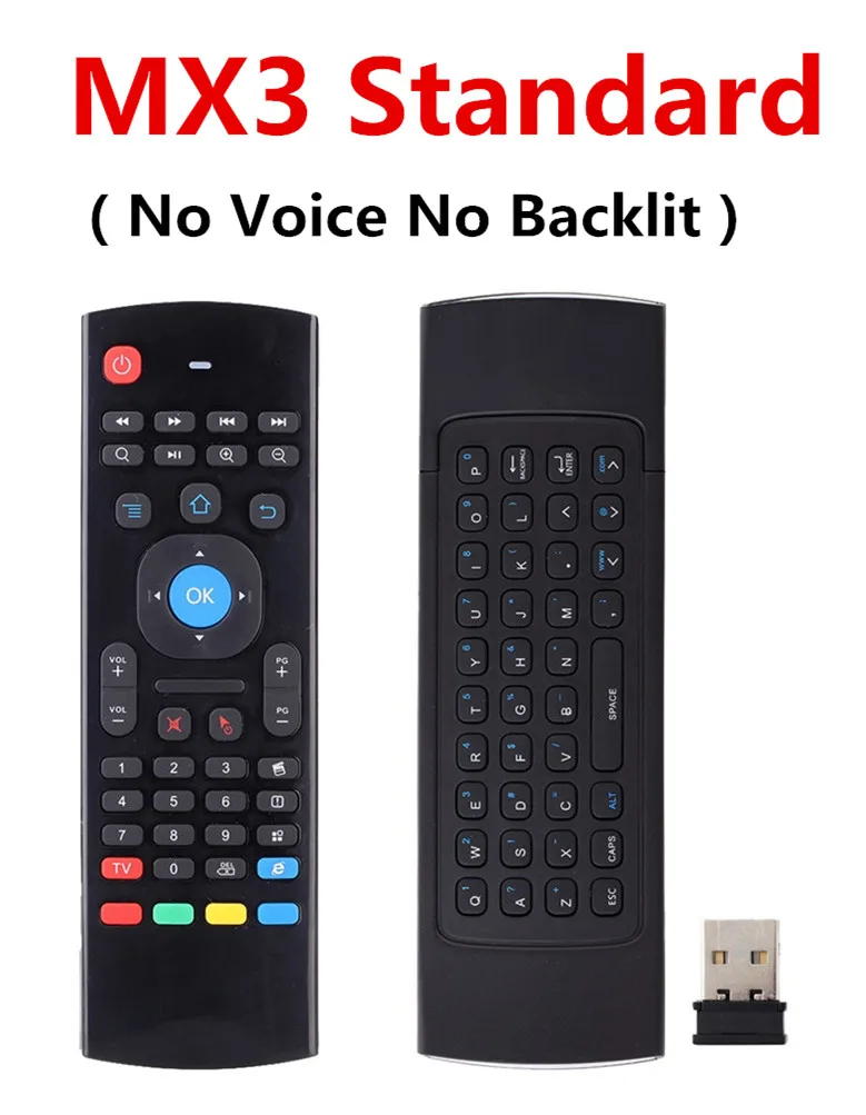MX3 Standard MX3 Air mouse 2,4G Беспроводная клавиатура голосовой пульт дистанционного управления с подсветкой ИК-обучения дополнительно для Android tv Box T9 H96 Max X96 mini - Цвет: MX3 Standard