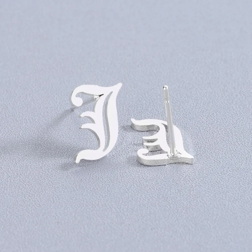 Женские сережки с буквенным принтом Chandler гвоздики 2019|Серьги-гвоздики| |