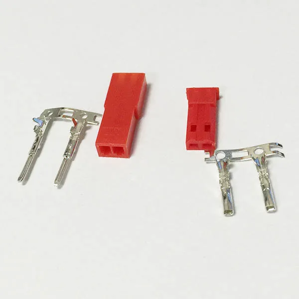 

10 SETS JST 2-Pin Male, Female Connector Plug on RED Color with Crimps