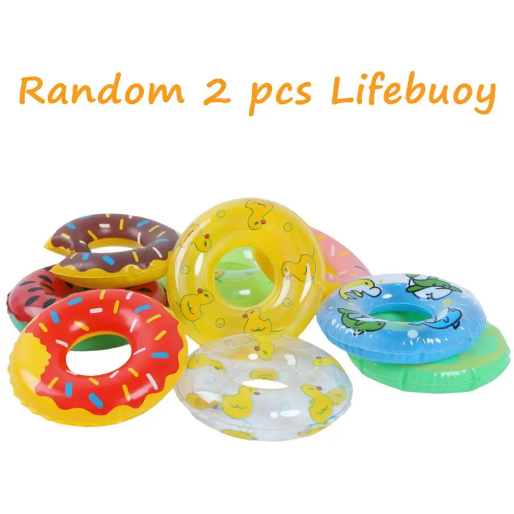Random 2pcs Lifebuoy Mix купальники для кукол+ спасательный круг/плавательные кольца купальники бикини буй пляжная одежда для купания аксессуары для куклы Барби игрушки для девочек - Цвет: Random 2pcs Lifebuoy