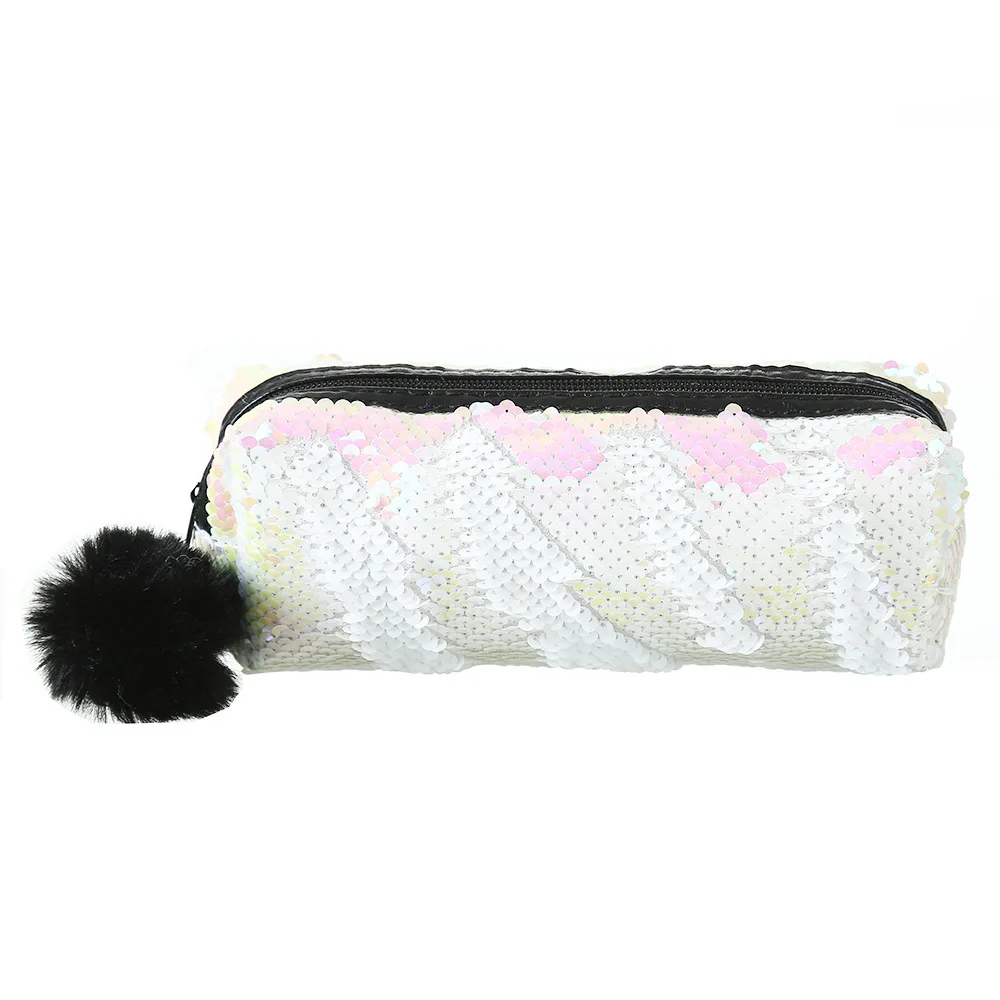 White Чехол для карандашей с блестками Estuche Escolar Estojo Escola Trousse skolaire Stylo Kalemlik Kalem Kutusu коробка для карандашей школы Kawaii - Цвет: White