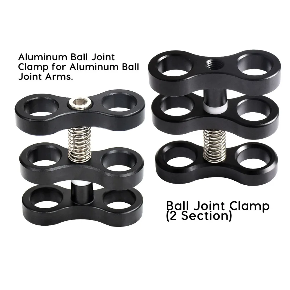 

Dual Arm Clamp Mount Bracket 2 Section Ball Joint Clamp For Underwater Diving Photography Video Light Torch