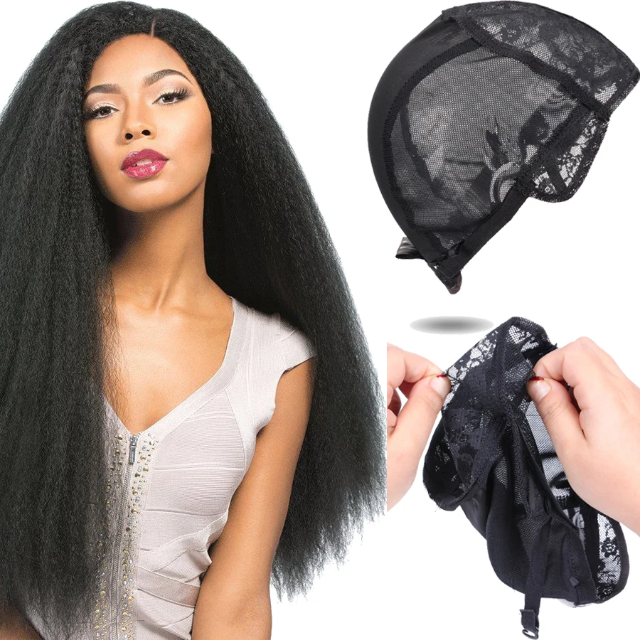 Черный парик Кепка для изготовления париков с регулируемым ремешком s m l xl Dentelle