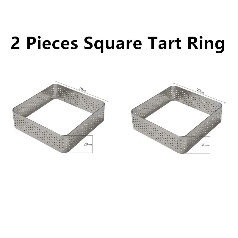 2PCS Square Ring SHENHONG, Новое поступление, Тарт, десертная сковорода, силиконовая форма для выпечки муссов, тартлет, форма для выпечки, инструмент для украшения выпечки - Цвет: 2PCS Square Ring