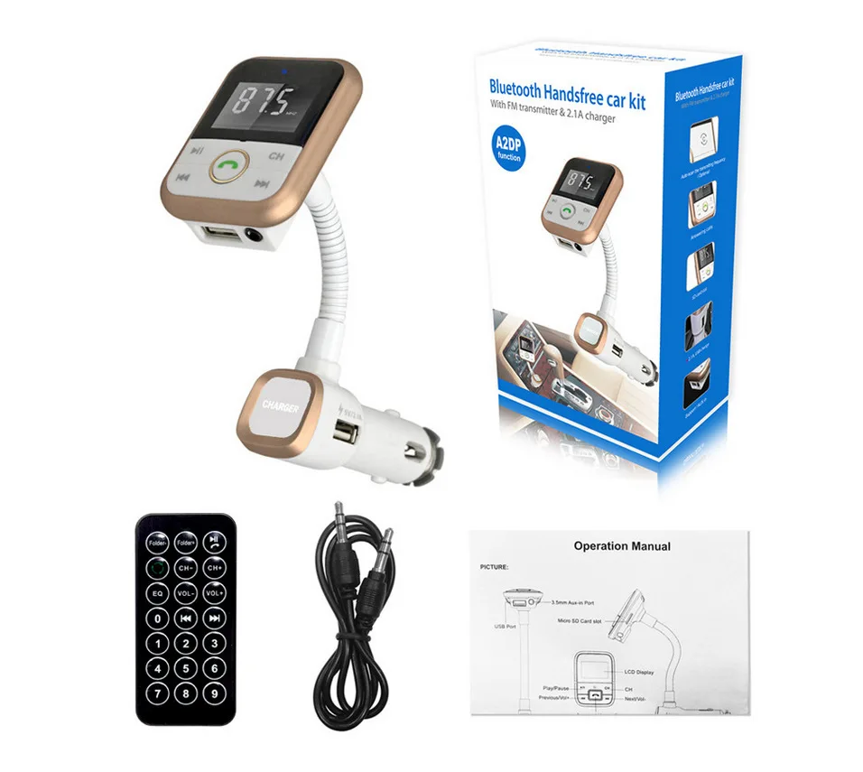 Новейший комплект беспроводной связи Bluetooth для автомобиля fm передатчик с USB